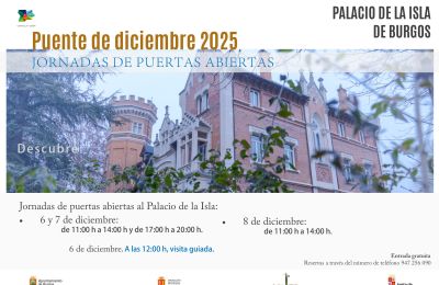 Tres jornadas de puertas abiertas al Palacio de la Isla durante el puente festivo de diciembre